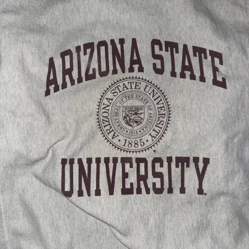Arizona State Reverse Weave Champion Crewneck Sweater Grey Small 20x24